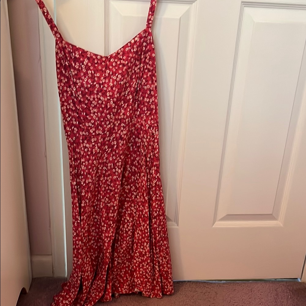 Floral Red Dress